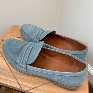 Powder blue loafers